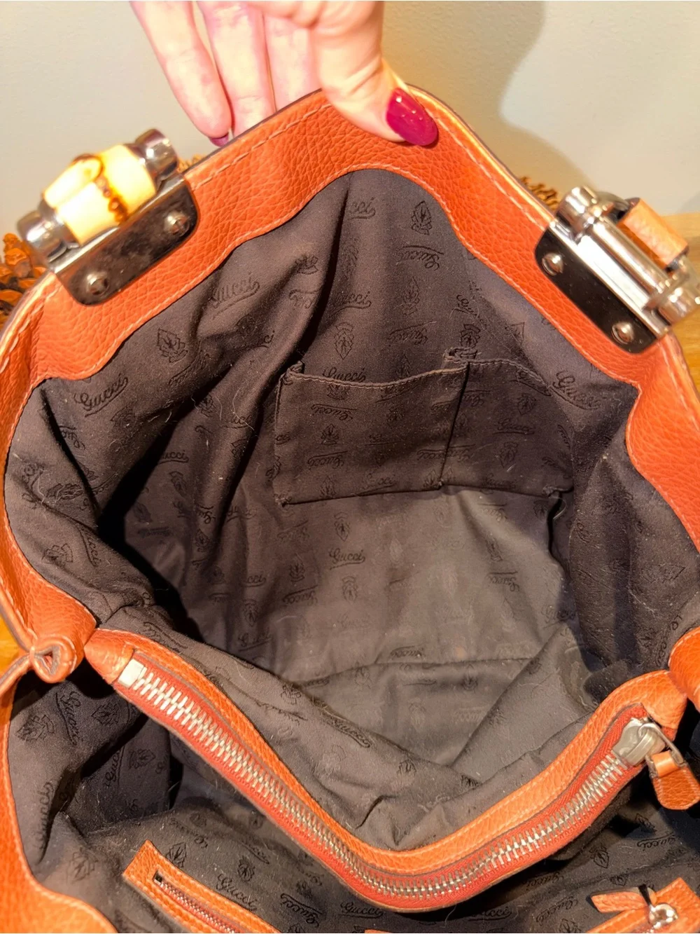 Gucci Libeccio Medium Bamboo Bar Tote Bag